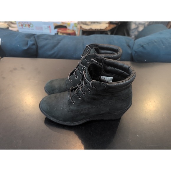 Timberland 8253A Amston Womens Olive Leather Lace Up Wedge Ankle Boot Sz 7 - Picture 1 of 5